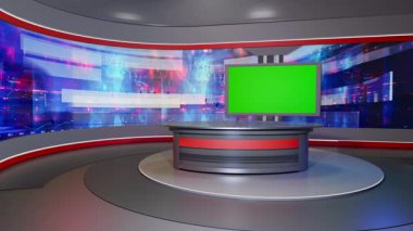 3D Sanal Haber Stüdyosu Arkaplan Döngüsü