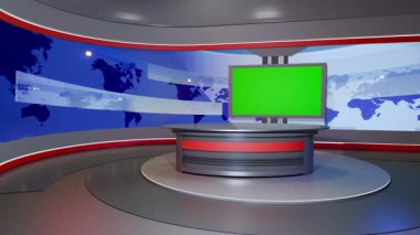 3D Sanal Haber Stüdyosu Arkaplan Döngüsü