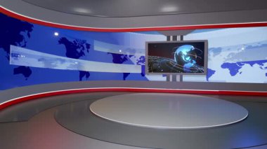 3D Sanal Haber Stüdyosu Arkaplan Döngüsü