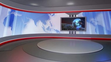3D Sanal Haber Stüdyosu Arkaplan Döngüsü