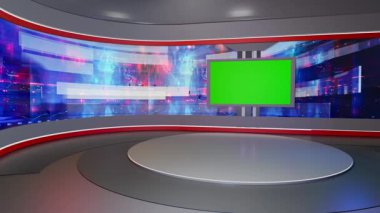 3D Sanal Haber Stüdyosu Arkaplan Döngüsü