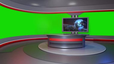 3D Sanal Haber Stüdyosu Arkaplan Döngüsü