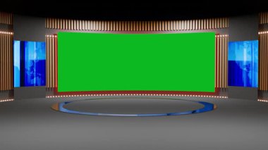 3D Sanal Haber Stüdyosu Arkaplan Döngüsü