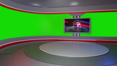 3D Sanal Haber Stüdyosu Arkaplan Döngüsü