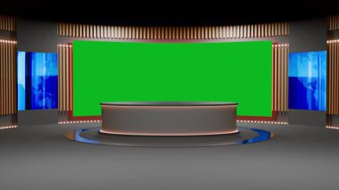 3D Sanal Haber Stüdyosu Arkaplan Döngüsü