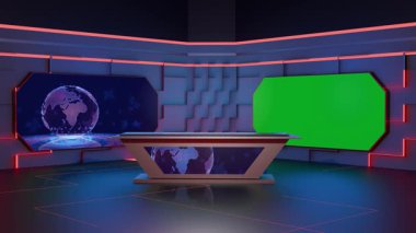 3D Sanal Haber Stüdyosu Arkaplan Döngüsü