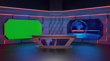 3D Sanal Haber Stüdyosu Arkaplan Döngüsü
