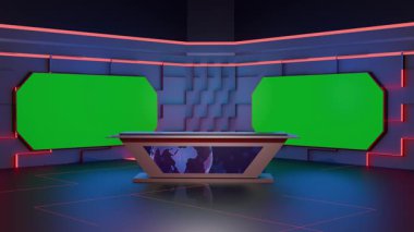 3D Sanal Haber Stüdyosu Arkaplan Döngüsü