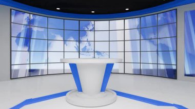 3D Sanal Haber Stüdyosu Arkaplan Döngüsü