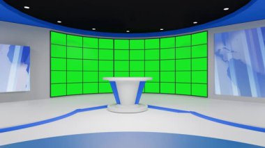 3D Sanal Haber Stüdyosu Arkaplan Döngüsü