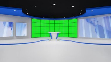 3D Sanal Haber Stüdyosu Arkaplan Döngüsü