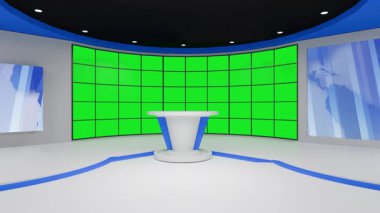 3D Sanal Haber Stüdyosu Arkaplan Döngüsü