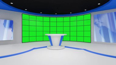 3D Sanal Haber Stüdyosu Arkaplan Döngüsü