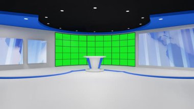 3D Sanal Haber Stüdyosu Arkaplan Döngüsü