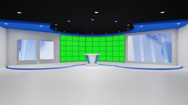 3D Sanal Haber Stüdyosu Arkaplan Döngüsü