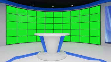 3D Sanal Haber Stüdyosu Arkaplan Döngüsü