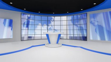 3D Sanal Haber Stüdyosu Arkaplan Döngüsü