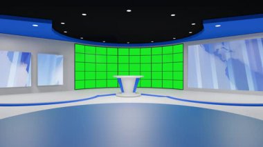 3D Sanal Haber Stüdyosu Arkaplan Döngüsü