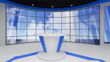 3D Sanal Haber Stüdyosu Arkaplan Döngüsü