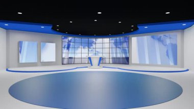 3D Sanal Haber Stüdyosu Arkaplan Döngüsü