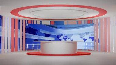 3D Sanal Haber Stüdyosu Arkaplan Döngüsü