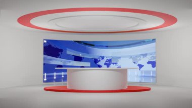 3D Sanal Haber Stüdyosu Arkaplan Döngüsü