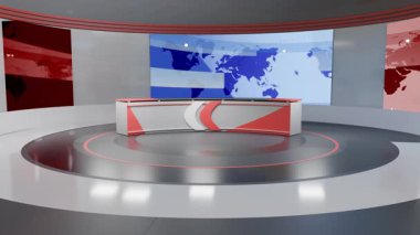 3D Sanal Haber Stüdyosu Arkaplan Döngüsü