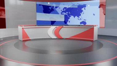 3D Sanal Haber Stüdyosu Arkaplan Döngüsü