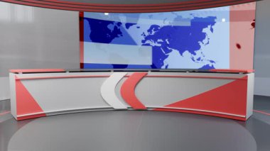 3D Sanal Haber Stüdyosu Arkaplan Döngüsü