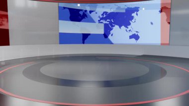 3D Sanal Haber Stüdyosu Arkaplan Döngüsü