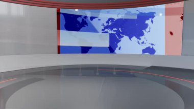 3D Sanal Haber Stüdyosu Arkaplan Döngüsü