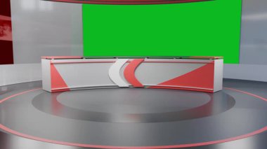 3D Sanal Haber Stüdyosu Arkaplan Döngüsü