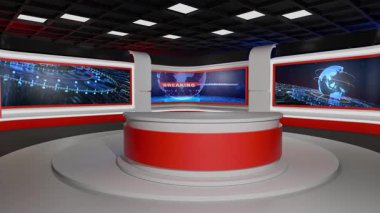 3D Sanal Haber Stüdyosu Arkaplan Döngüsü