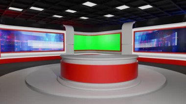 3D Sanal Haber Stüdyosu Arkaplan Döngüsü