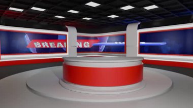 3D Sanal Haber Stüdyosu Arkaplan Döngüsü