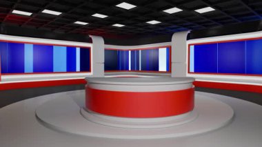3D Sanal Haber Stüdyosu Arkaplan Döngüsü