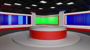 3D Sanal Haber Stüdyosu Arkaplan Döngüsü