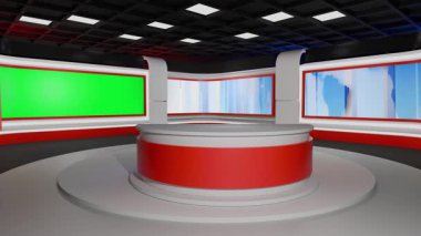 3D Sanal Haber Stüdyosu Arkaplan Döngüsü