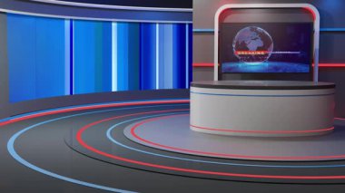 3D Sanal Haber Stüdyosu Arkaplan Döngüsü