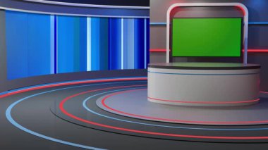 3D Sanal Haber Stüdyosu Arkaplan Döngüsü
