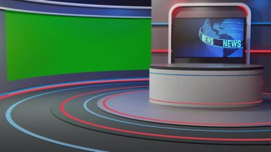 3D Sanal Haber Stüdyosu Arkaplan Döngüsü