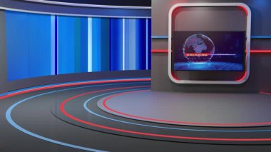 3D Sanal Haber Stüdyosu Arkaplan Döngüsü