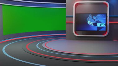 3D Sanal Haber Stüdyosu Arkaplan Döngüsü