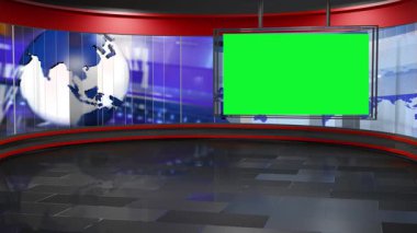 3D Sanal Haber Stüdyosu Arkaplan Döngüsü