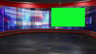 3D Sanal Haber Stüdyosu Arkaplan Döngüsü