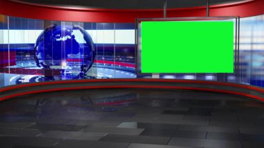 3D Sanal Haber Stüdyosu Arkaplan Döngüsü