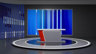 3D Sanal Haber Stüdyosu Arkaplan Döngüsü