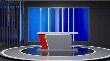 3D Sanal Haber Stüdyosu Arkaplan Döngüsü