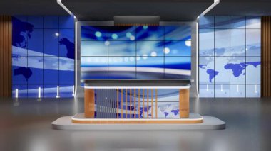 3D Sanal Haber Stüdyosu Arkaplan Döngüsü