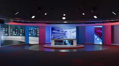 3D Sanal Haber Stüdyosu Arkaplan Döngüsü